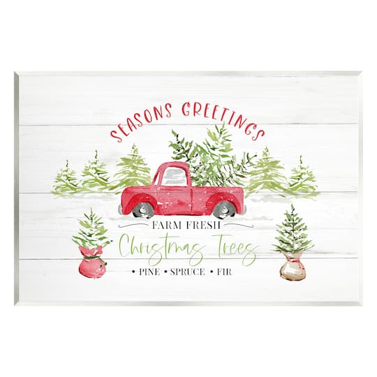 Stupell Industries Farm Fresh Christmas Trees Seasonal Wall Plaque Art
